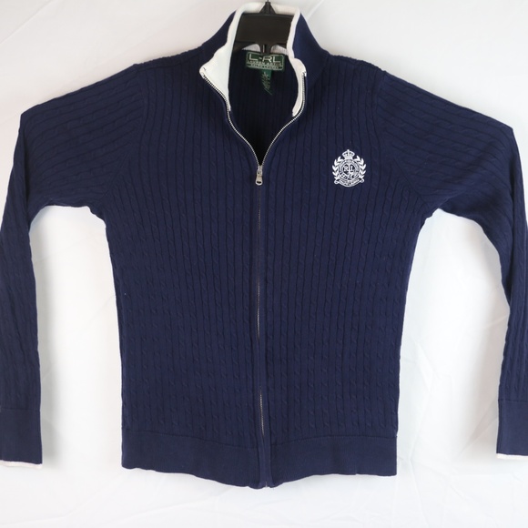 Lauren Ralph Lauren Active Womens Blue Large ZipUp - Picture 1 of 5